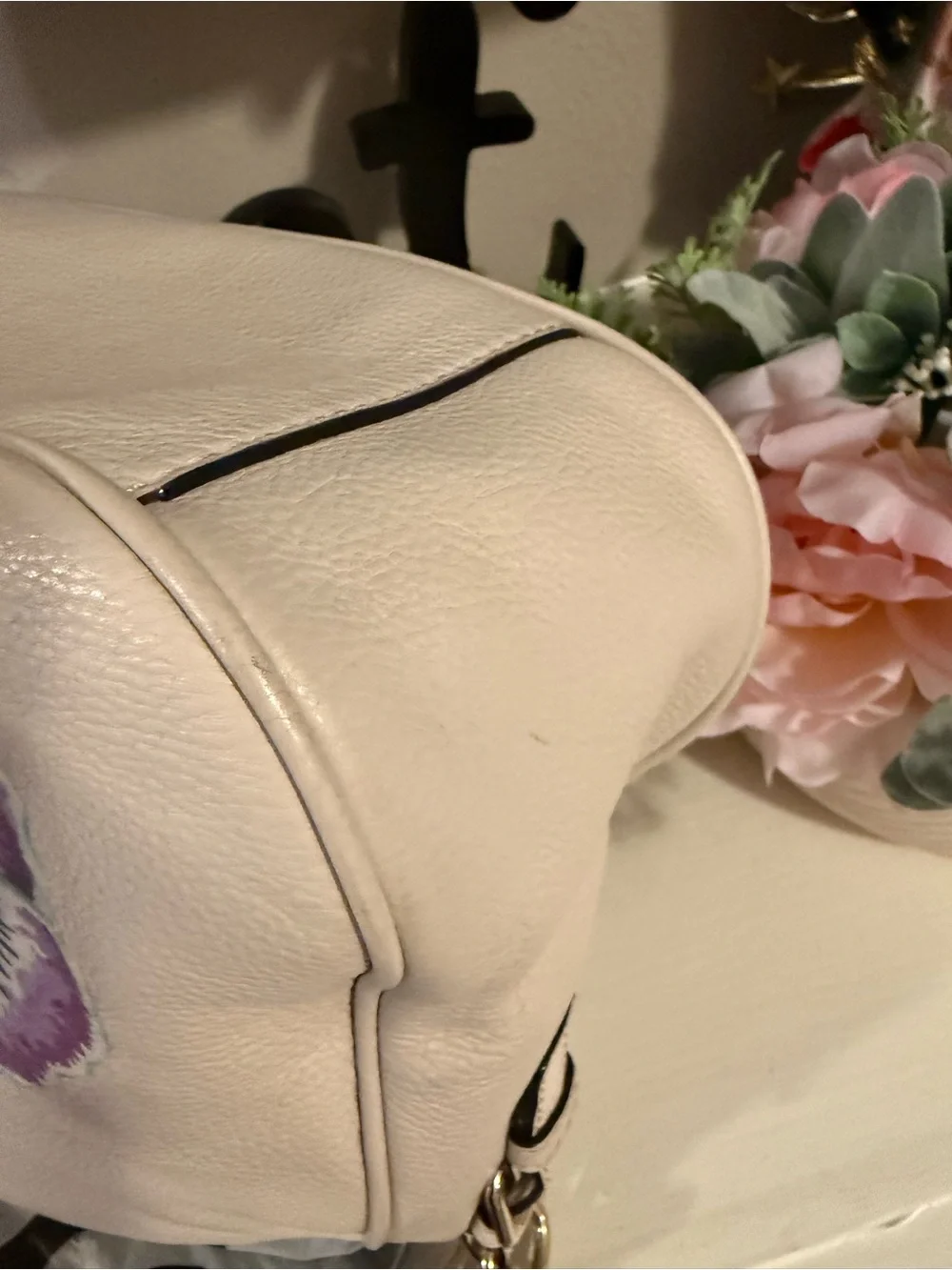 kate spade Cream Cobble Hill Devin Satchel Soft Pebble Cowhide Leather Upcycle